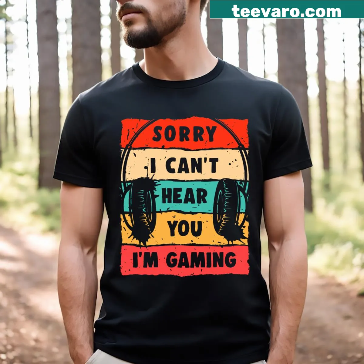 Cartoon-style tee for gamers featuring a funny slogan — on a men's t-shirt