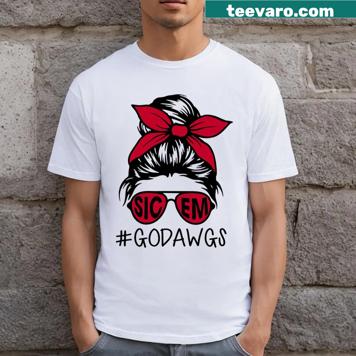 Georgia-themed tee for moms featuring playful typography — on a men's t-shirt
