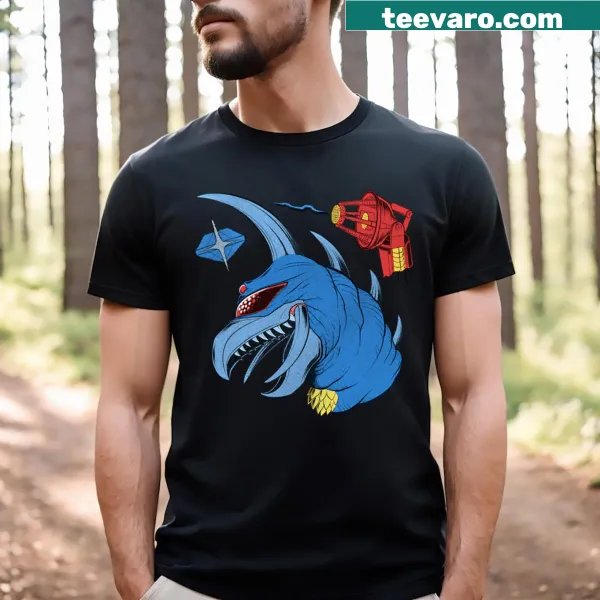 Edgy T-shirt featuring Gigan in Showa style illustration