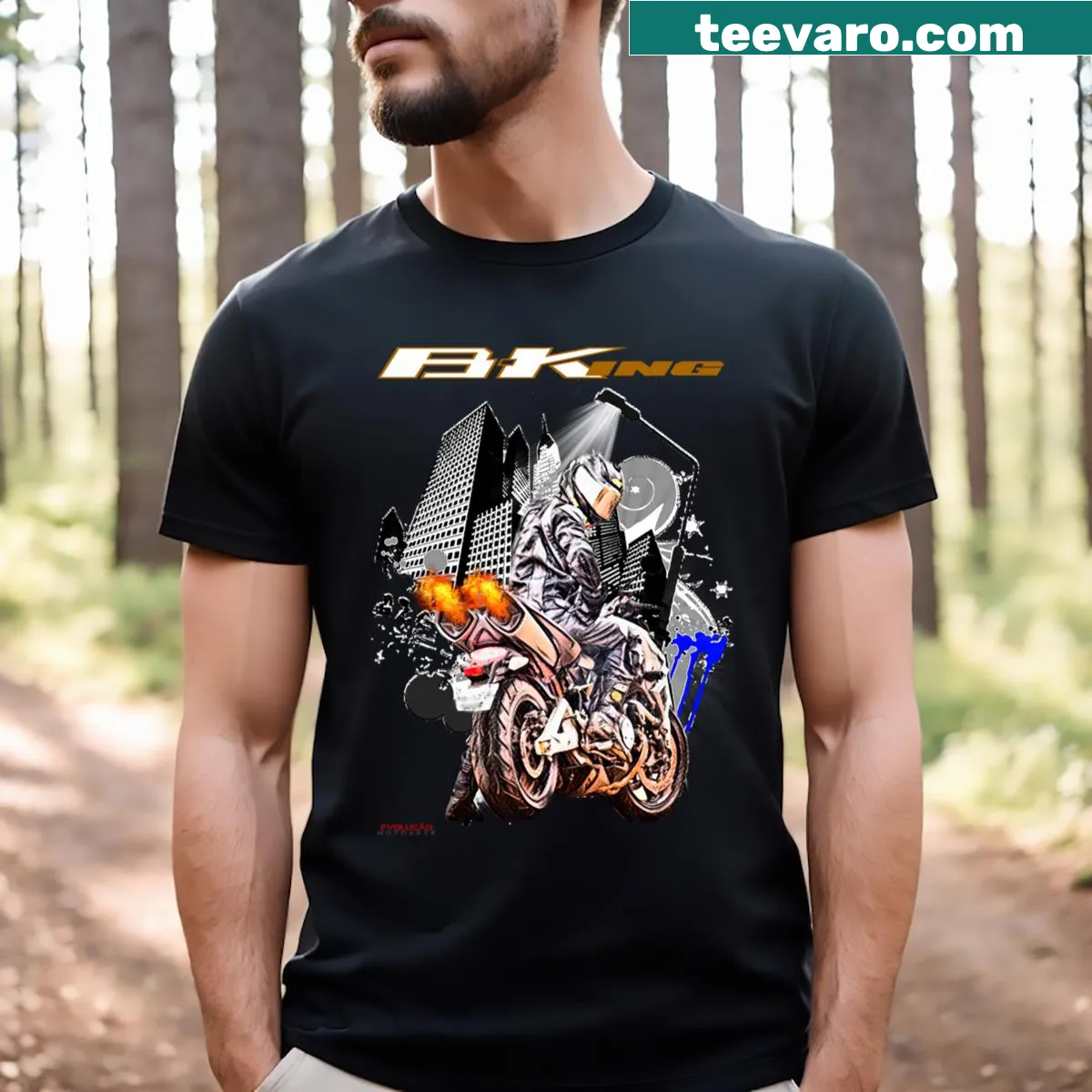 Illustration of GSX 1300 B-King motorcycle on a T-shirt — on a men's t-shirt