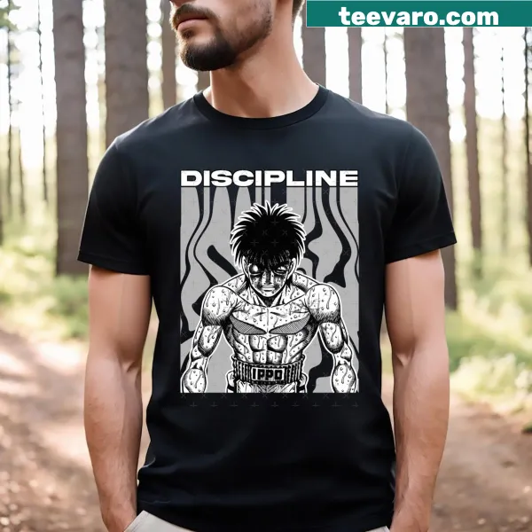 Motivational boxing themed T-shirt with 'Hajime No Ippo' graphic