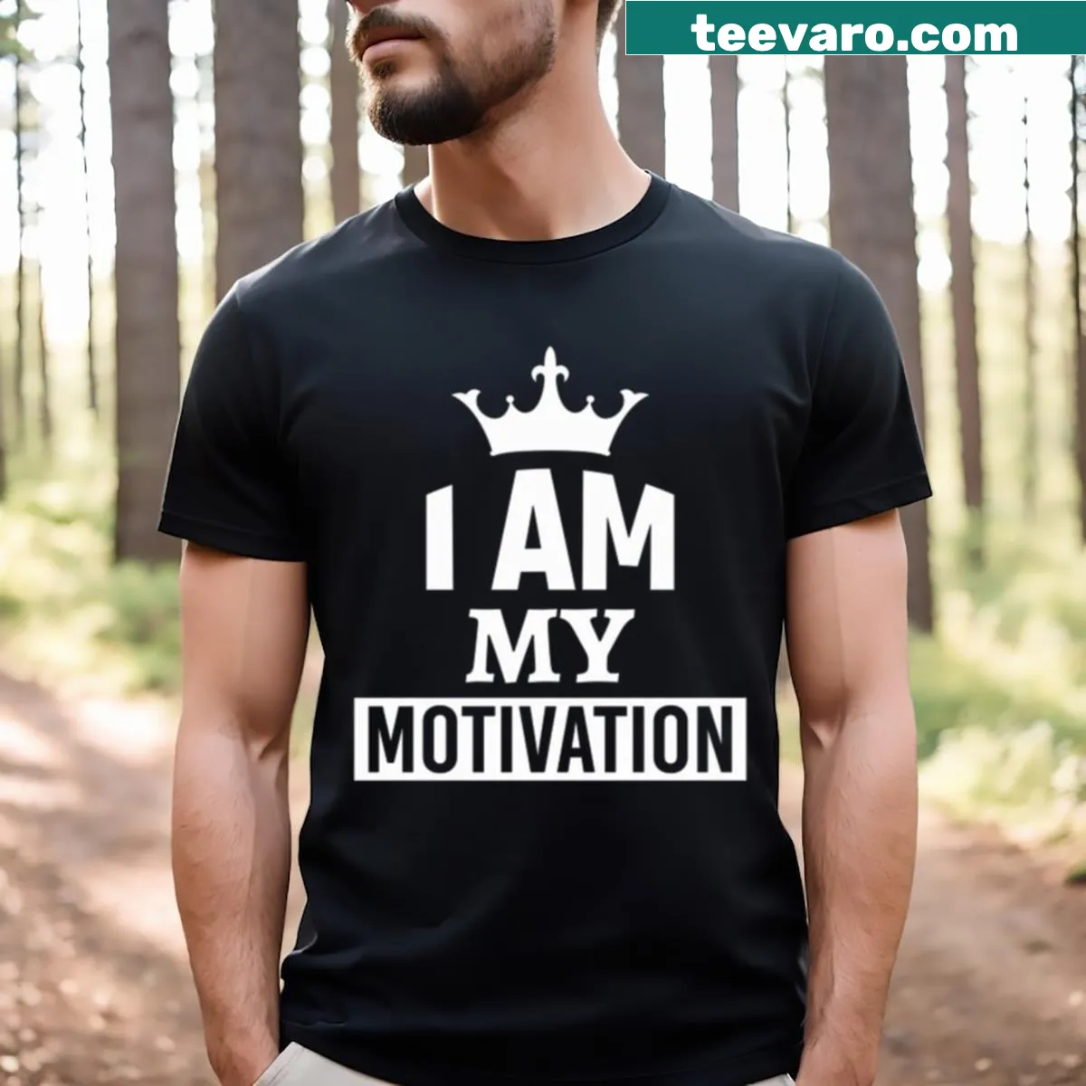 Motivational essential t-shirt with inspiring text — on a men's t-shirt
