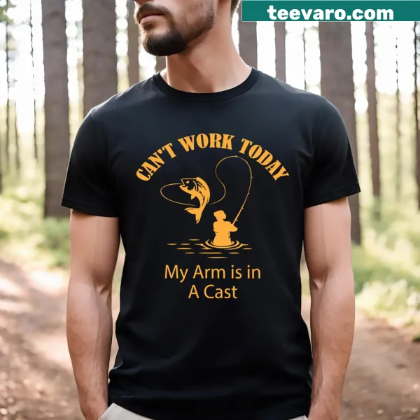 Funny fishing-themed t-shirt with humorous cast text