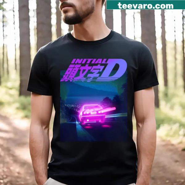 Neon light-themed Initial D AE86 t-shirt