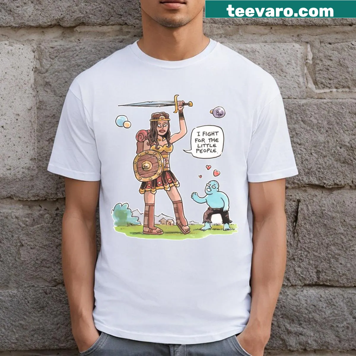 Ogra The Magnificent t-shirt with whimsical fantasy illustration — on a men's t-shirt