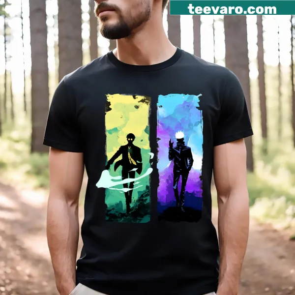 Illustrated design of sorcerers on a T-shirt
