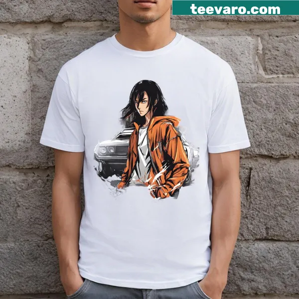 Tokyo Drift t-shirt with dynamic typography and racing graphics