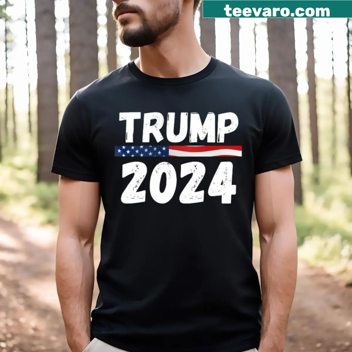Trump 2024 Republican T-shirt with MAGA slogan — on a men's t-shirt