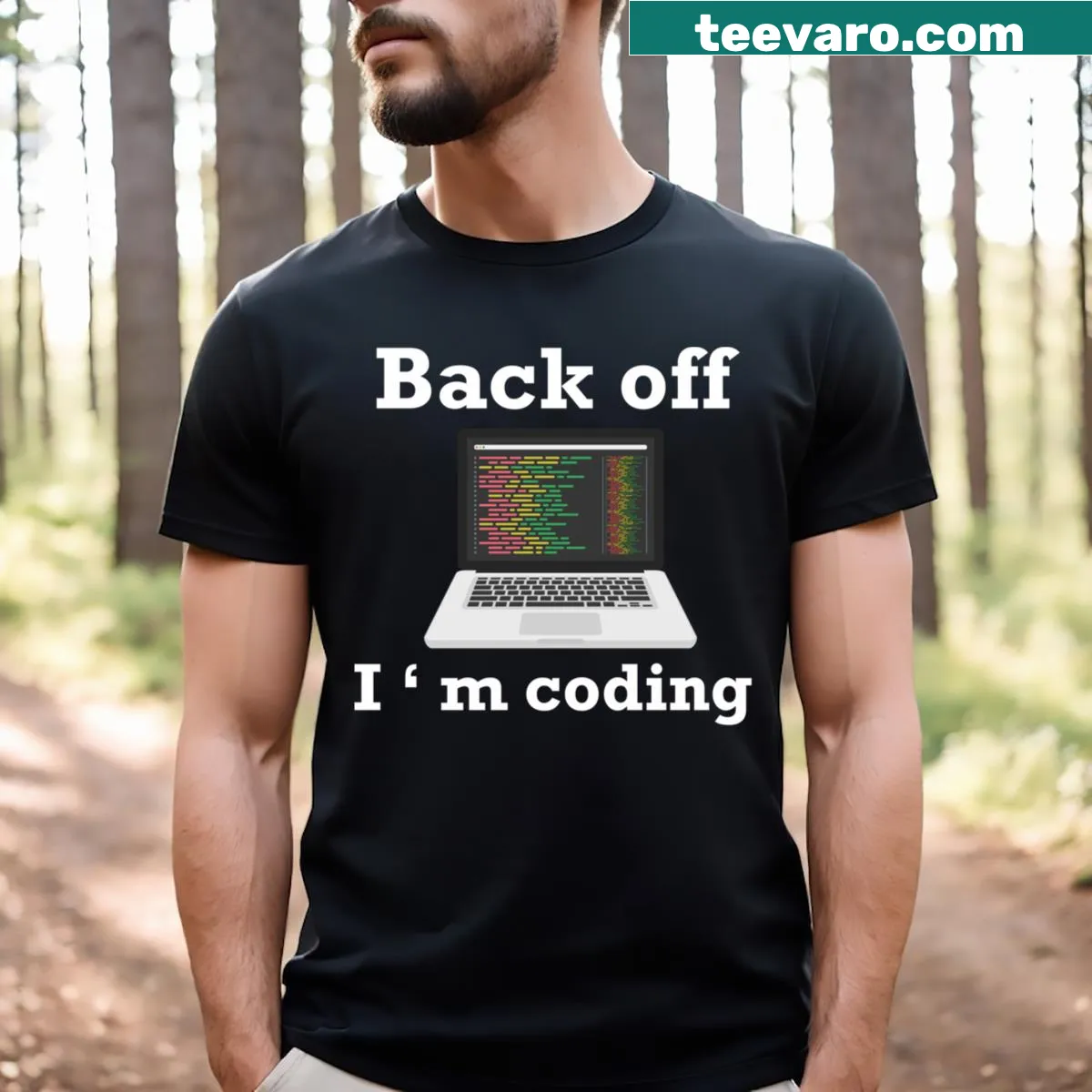 Sarcastic typography design stating I'm coding on a T-shirt — on a men's t-shirt