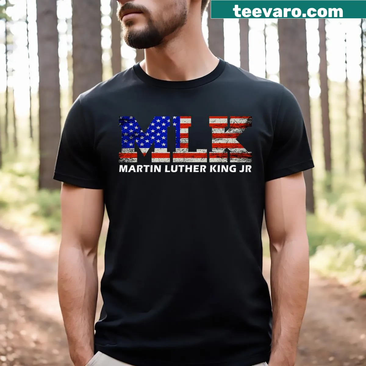 Inspirational t-shirt featuring Martin Luther King Jr.'s quote for Black History Month — on a men's t-shirt