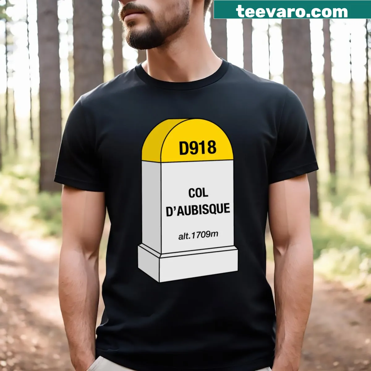 Illustration of the Bourne Col D'aubisque mountain pass. — on a men's t-shirt