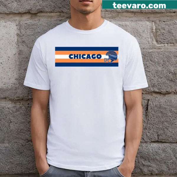 T-shirt celebrating Chicago football with team colors and logos