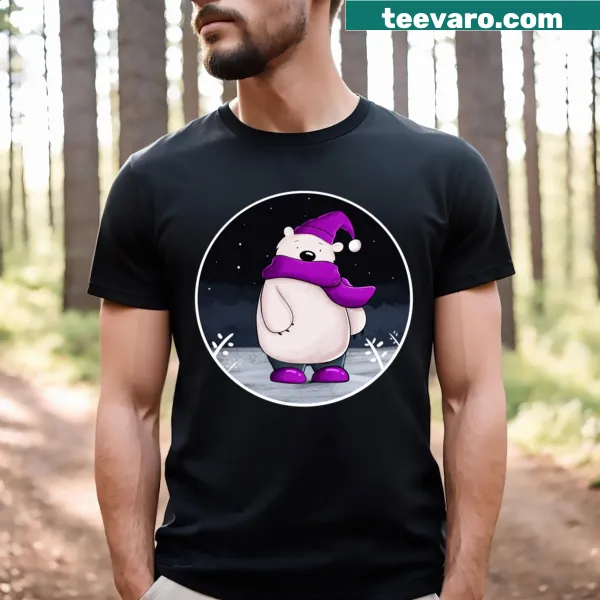 Adorable Christmas bear illustration on a cute tee for kids.