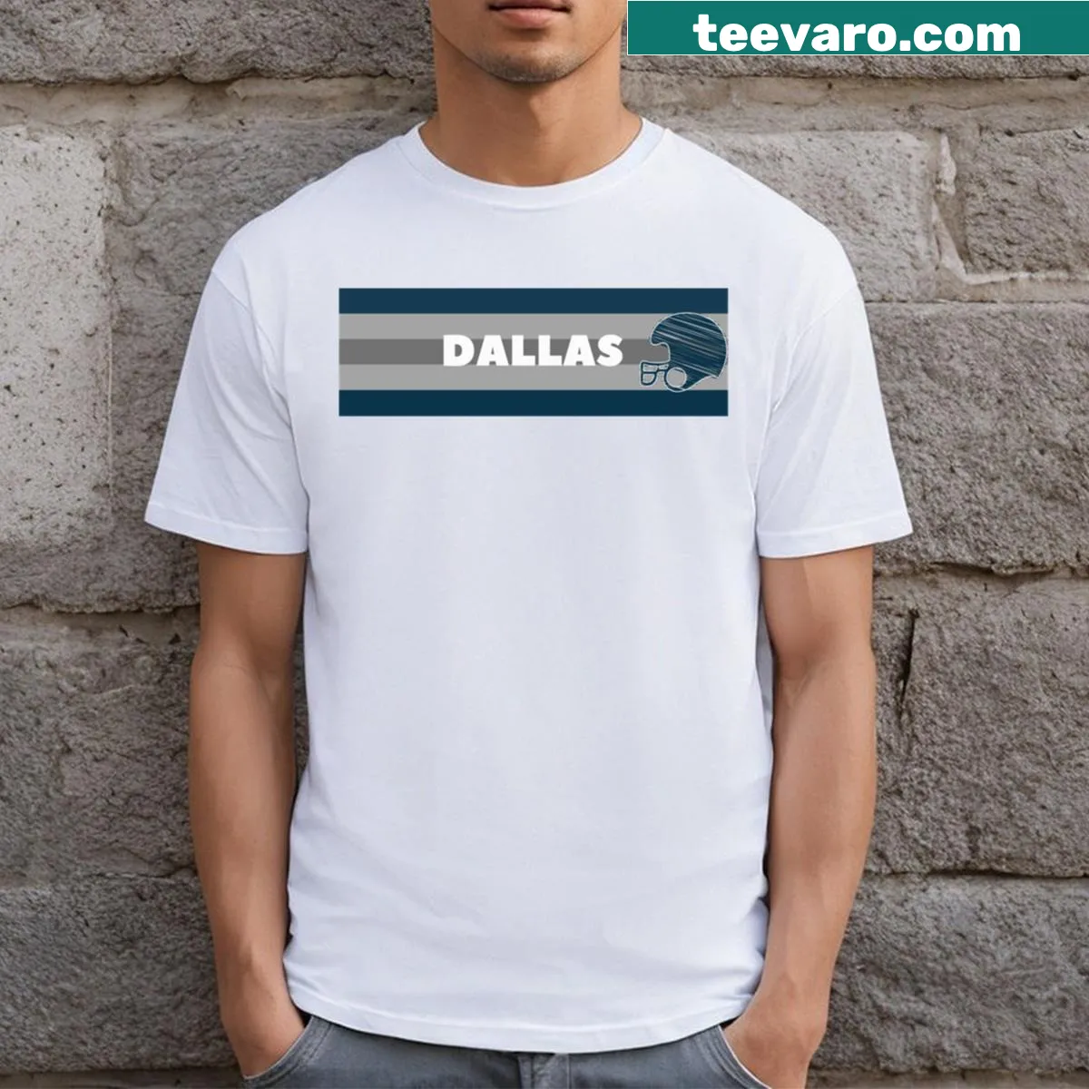 Dallas Football themed shirt with bold typography design — on a men's t-shirt