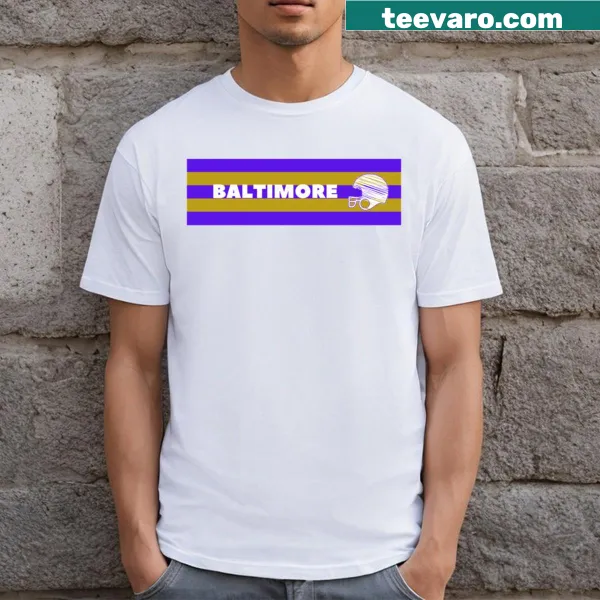 Bold football-themed T-shirt celebrating Baltimore.