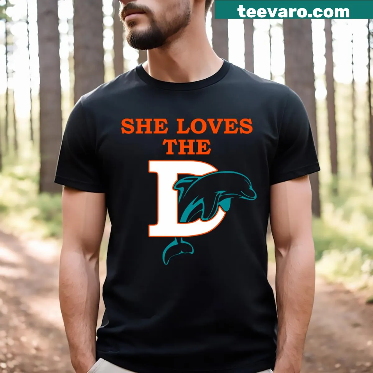 Funny Miami D Pro Football graphic t-shirt — on a men's t-shirt