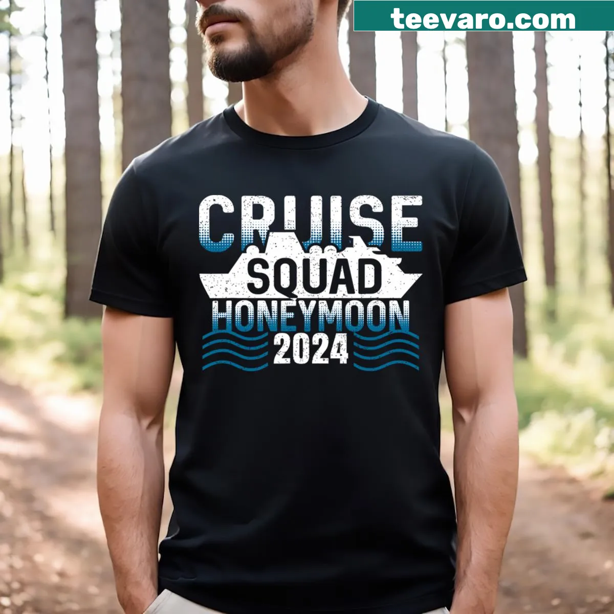 Couples matching t-shirt for honeymoon cruise 2024 — on a men's t-shirt
