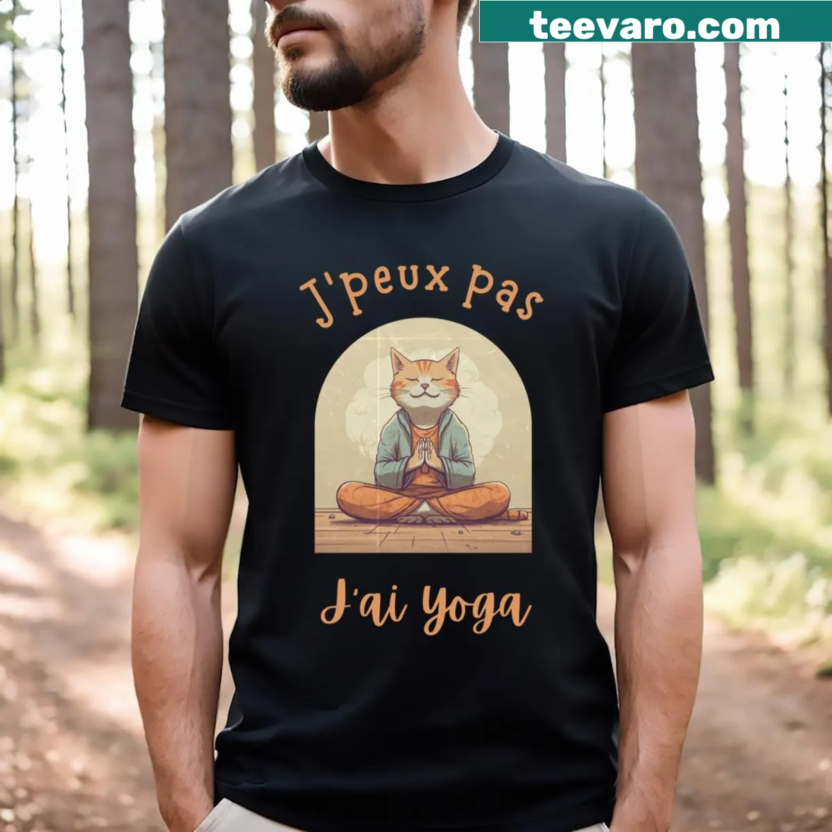 Funny I Can't I Have Yoga T-shirt with playful text — on a men's t-shirt
