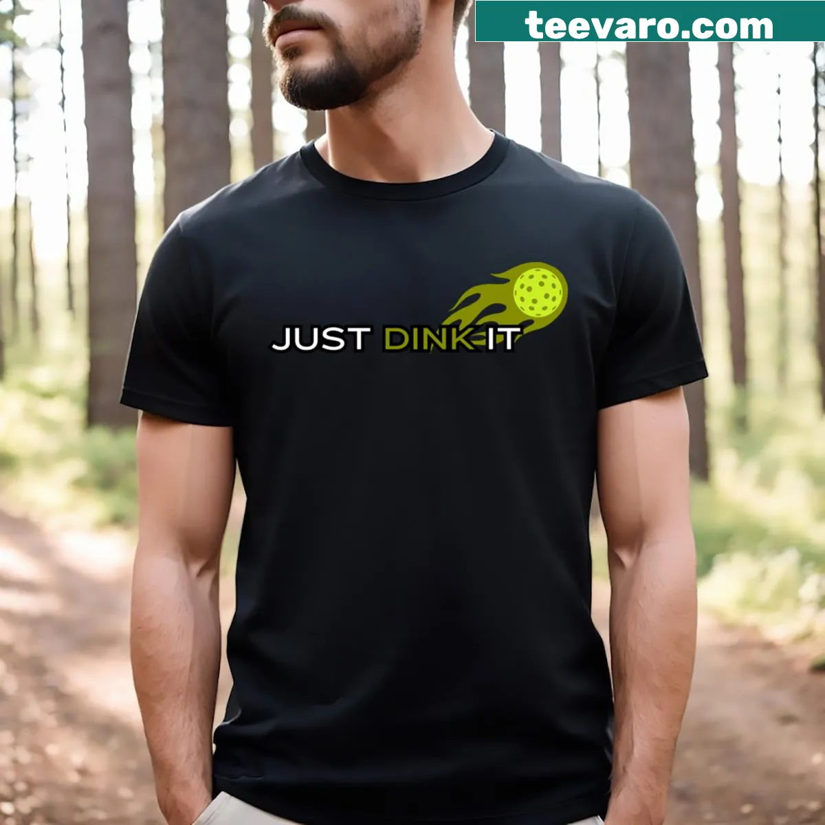 Playful t-shirt with the phrase Just Dink It. — on a men's t-shirt