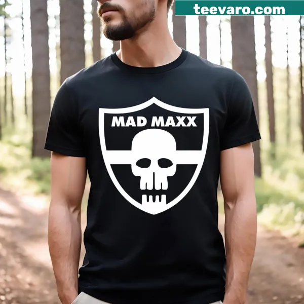 T-shirt with a shield design inspired by Mad Maxx Crosby