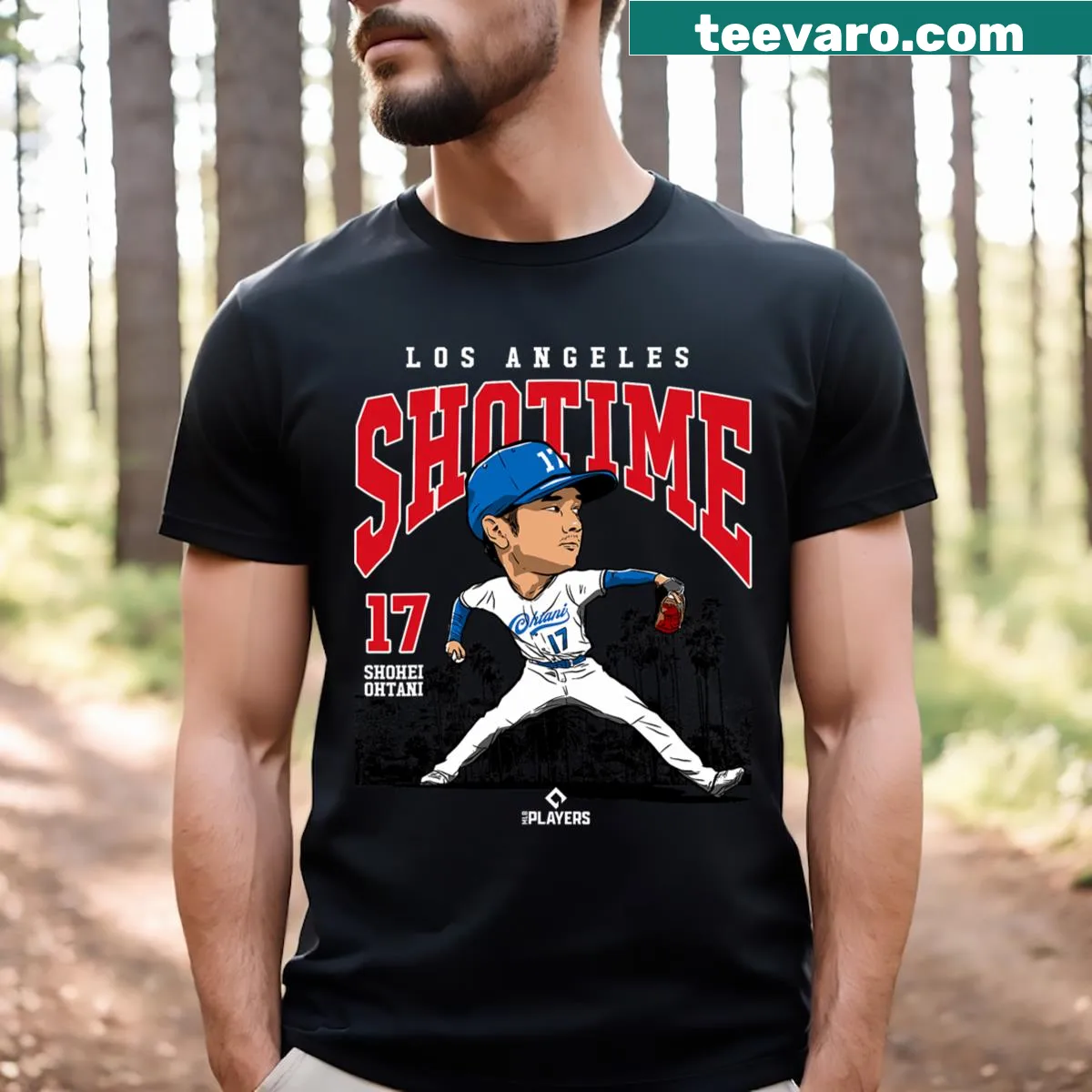 MLBPA t-shirt featuring Shohei Ohtani design — on a men's t-shirt