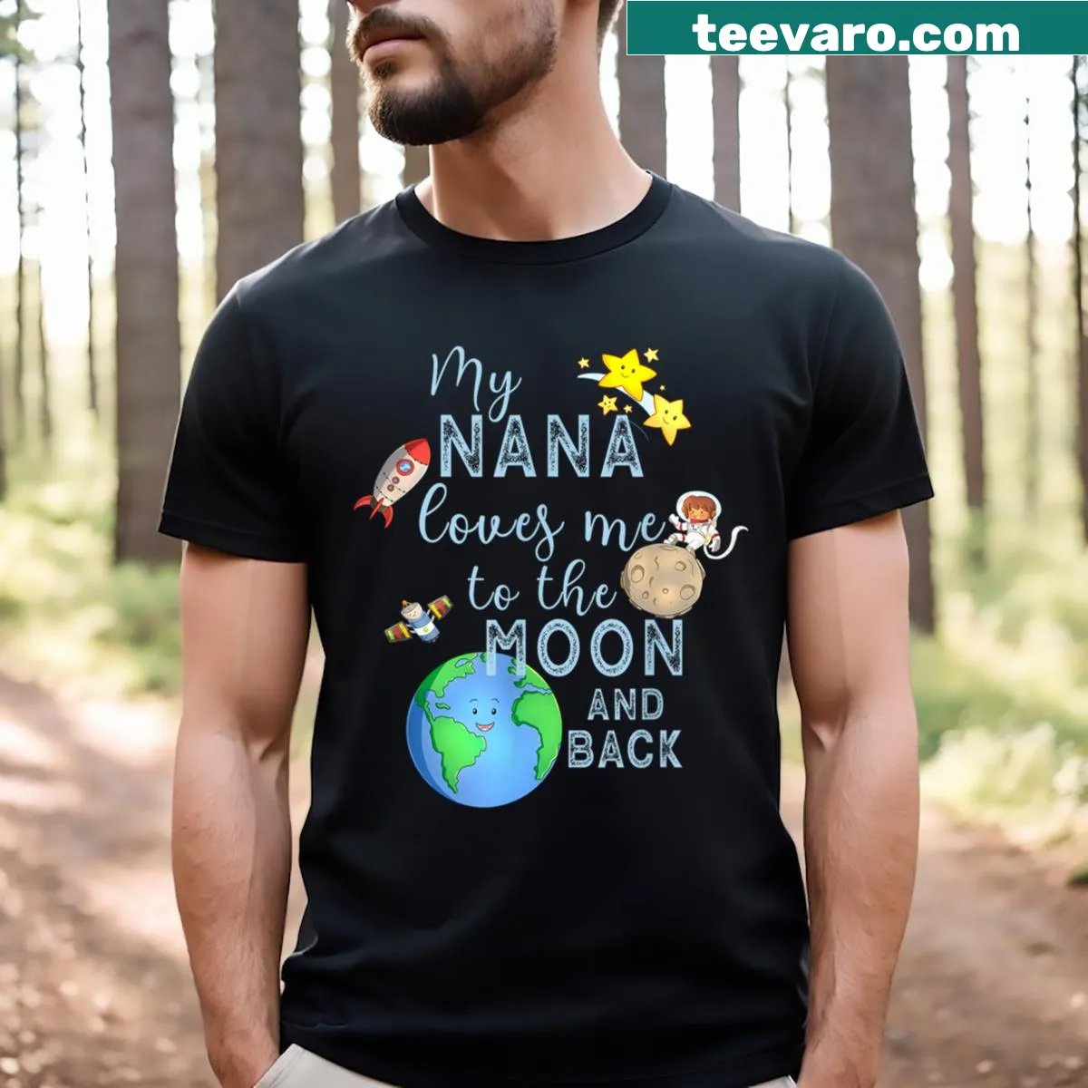 T-shirt featuring a heartfelt message about a child's love for their Nana. — on a men's t-shirt