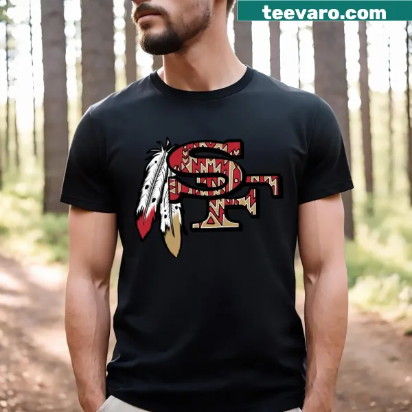 Native American 49ers logo on sports T-shirt