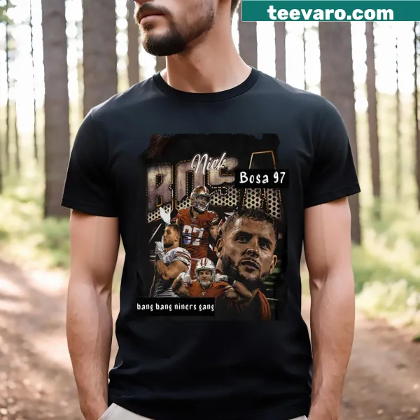 Nick Bosa poster-inspired design t-shirt