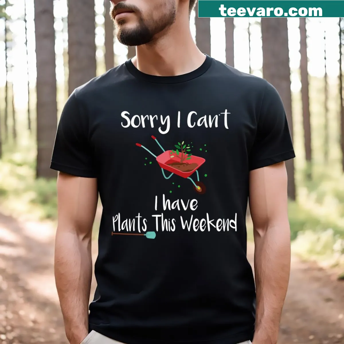 Funny plant parent T-shirt with humorous plant quote — on a men's t-shirt