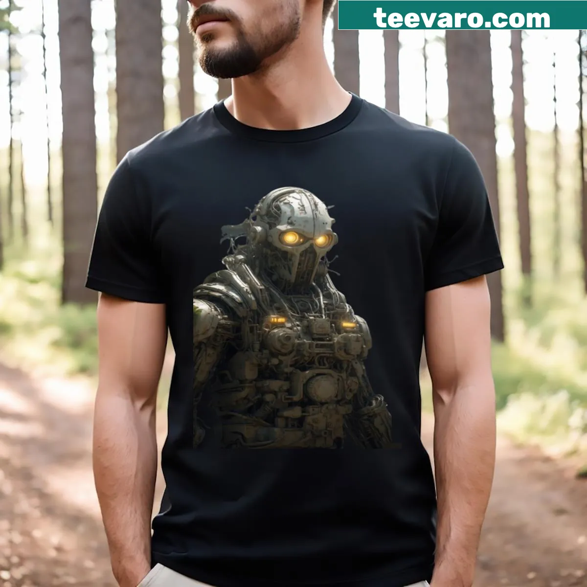 Abstract typography design symbolizing transformation on a T-shirt — on a men's t-shirt