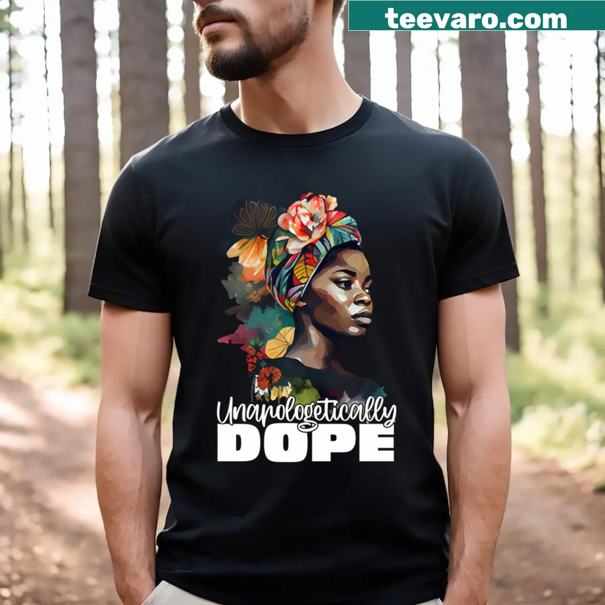 Unapologetically Dope Black History Month T-shirt with impactful design — on a men's t-shirt
