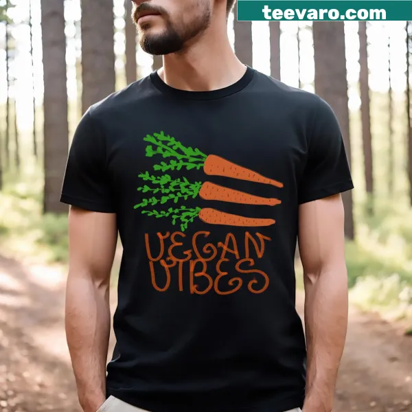 T-shirt featuring 'Vegan Vibes' text