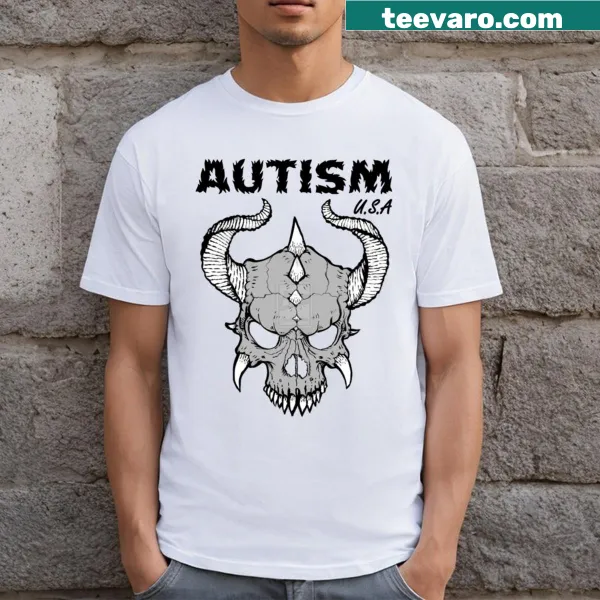 Autism awareness t-shirt featuring bold typography