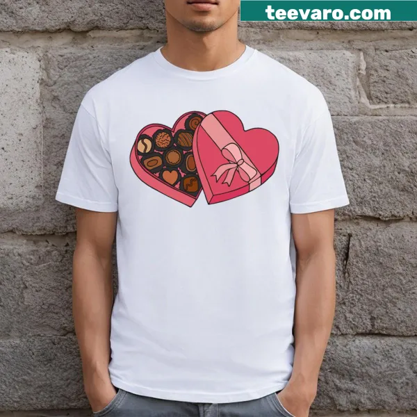 T-shirt featuring a box of assorted chocolates design