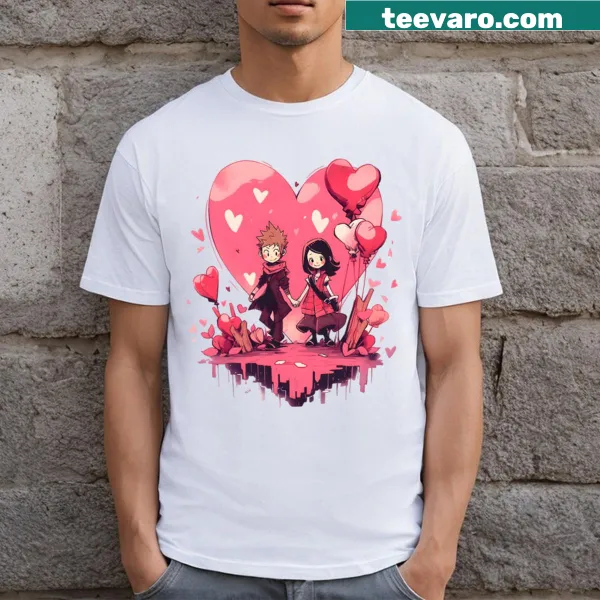 T-shirt featuring a whimsical boy and girl design celebrating friendship