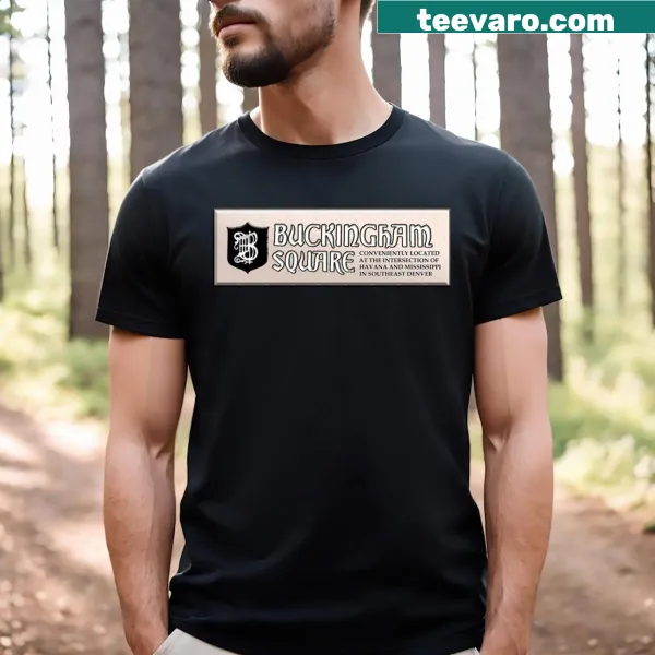 T-shirt featuring emblematic design of Buckingham Square Mall