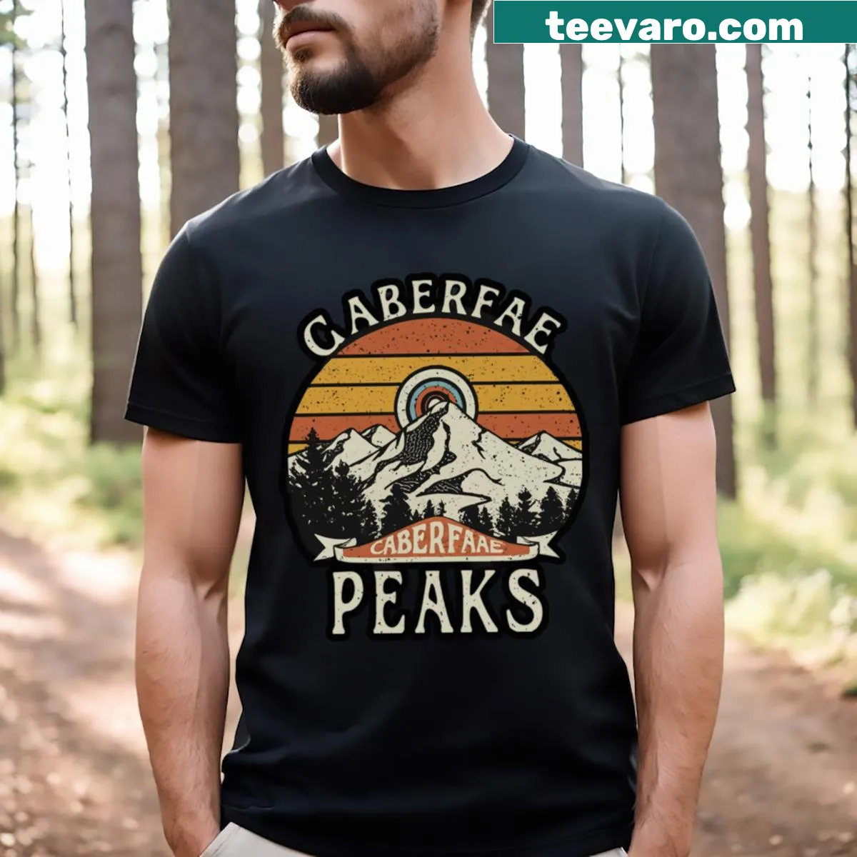 Illustration of Caberfae Peaks in Michigan — on a men's t-shirt