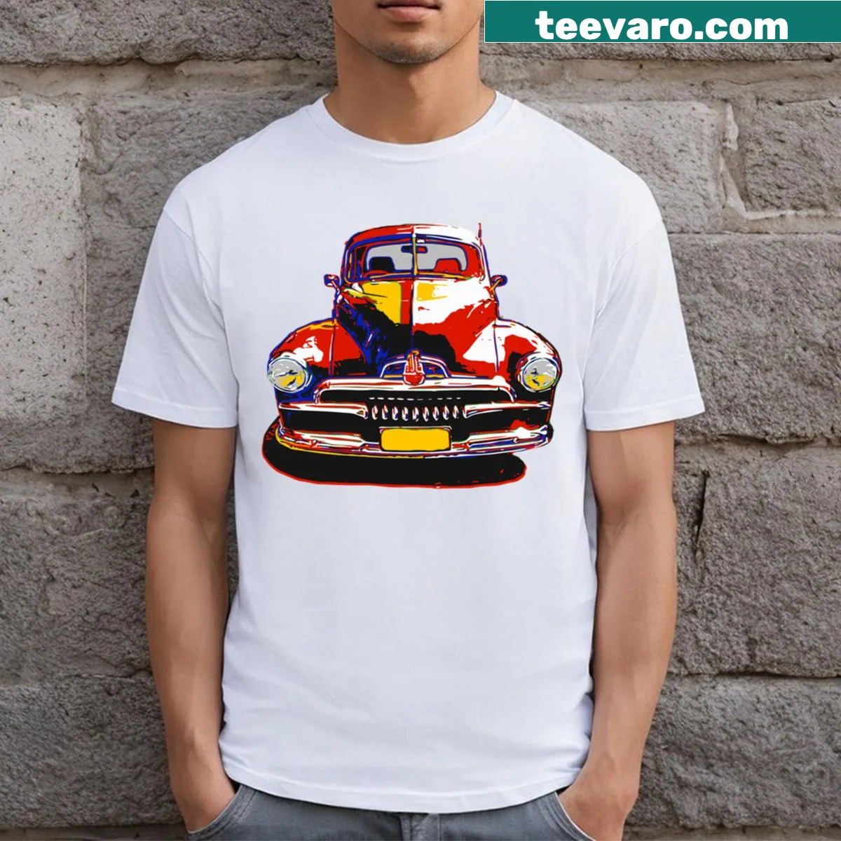 Vintage Australian car graphic on a retro T-shirt — on a men's t-shirt