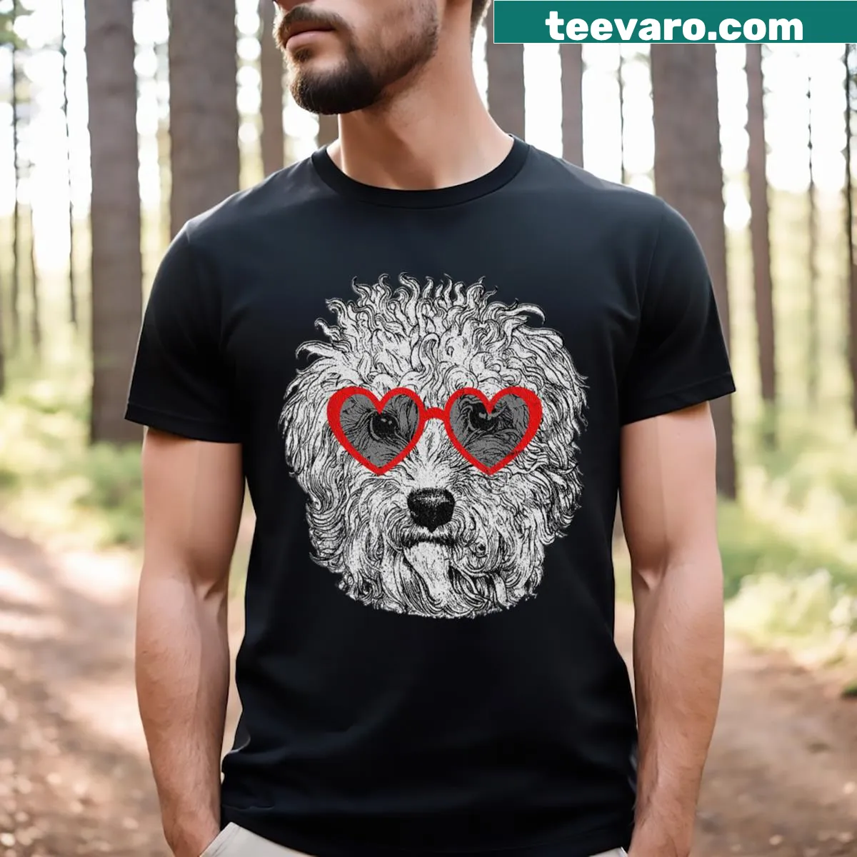 Cute T-shirt with a Cockapoo illustration for dog lovers — on a men's t-shirt