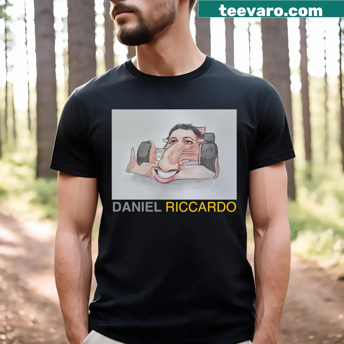 Daniel Riccardo tribute graphic on T-shirt — on a men's t-shirt