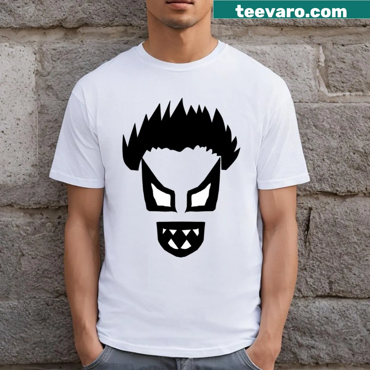Playful T-shirt featuring a cartoon goblin character — on a men's t-shirt