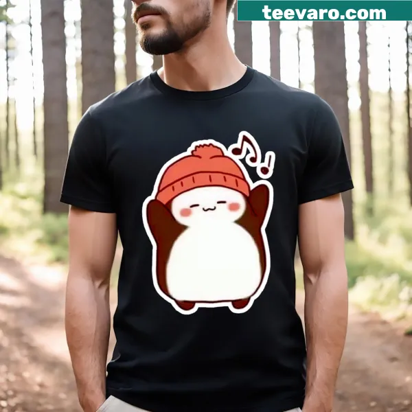 T-shirt featuring a playful penguin in a funky pose