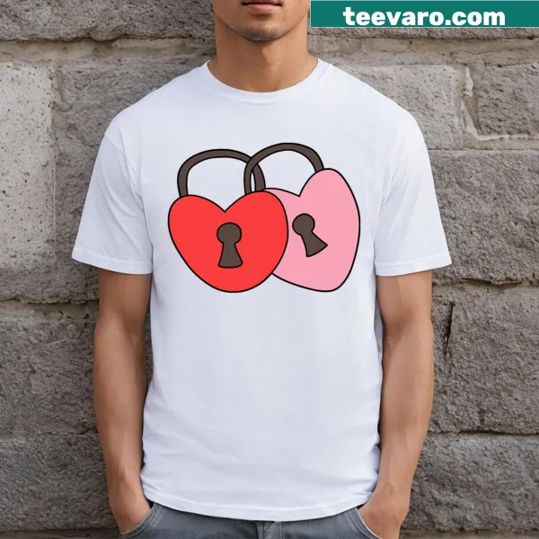 T-shirt featuring a heart design in sticker style