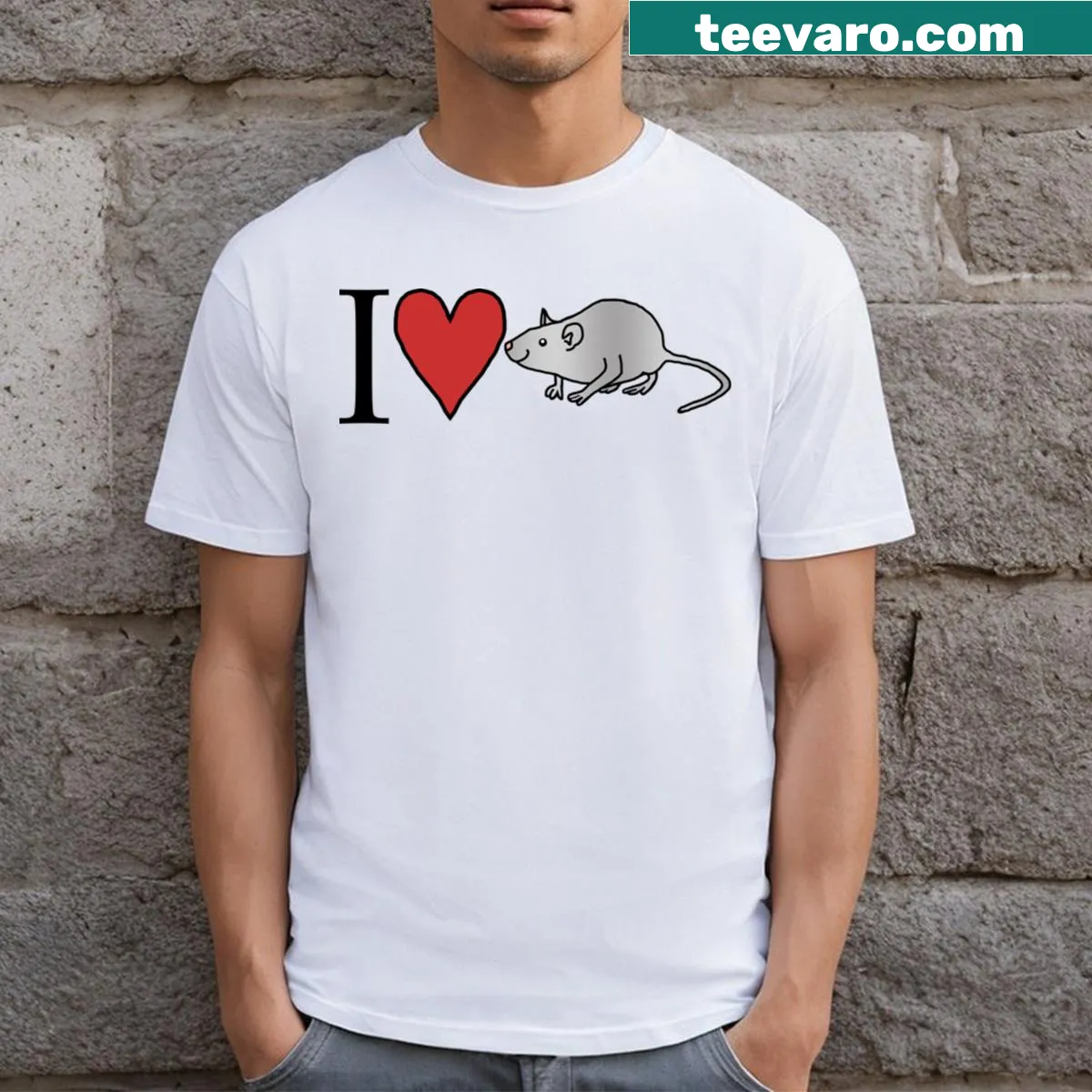 Cute rat graphic t-shirt for animal lovers — on a men's t-shirt