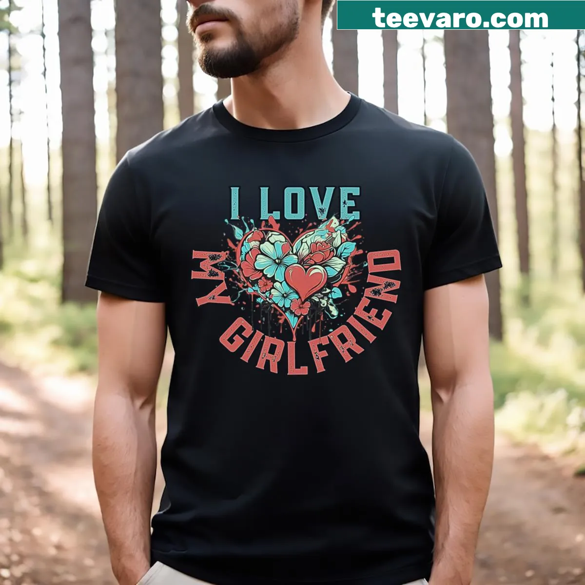 T-shirt featuring the phrase Ilovemygirlfriend — on a men's t-shirt