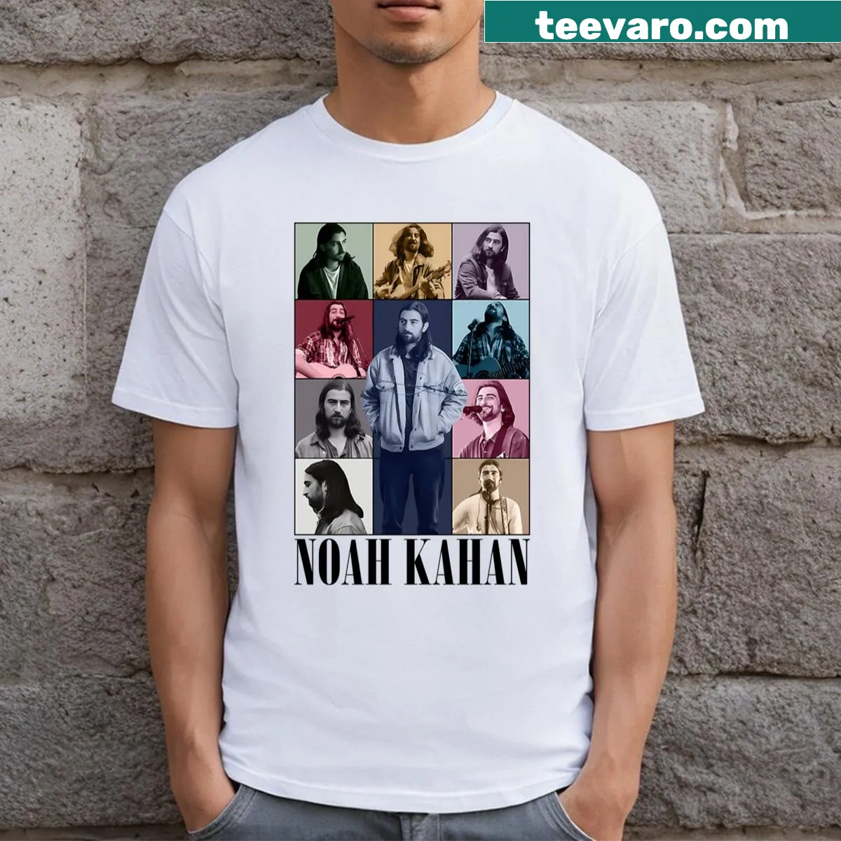 Sentimental t-shirt with the phrase 'Kahan And His Eyes' in elegant typography — on a men's t-shirt