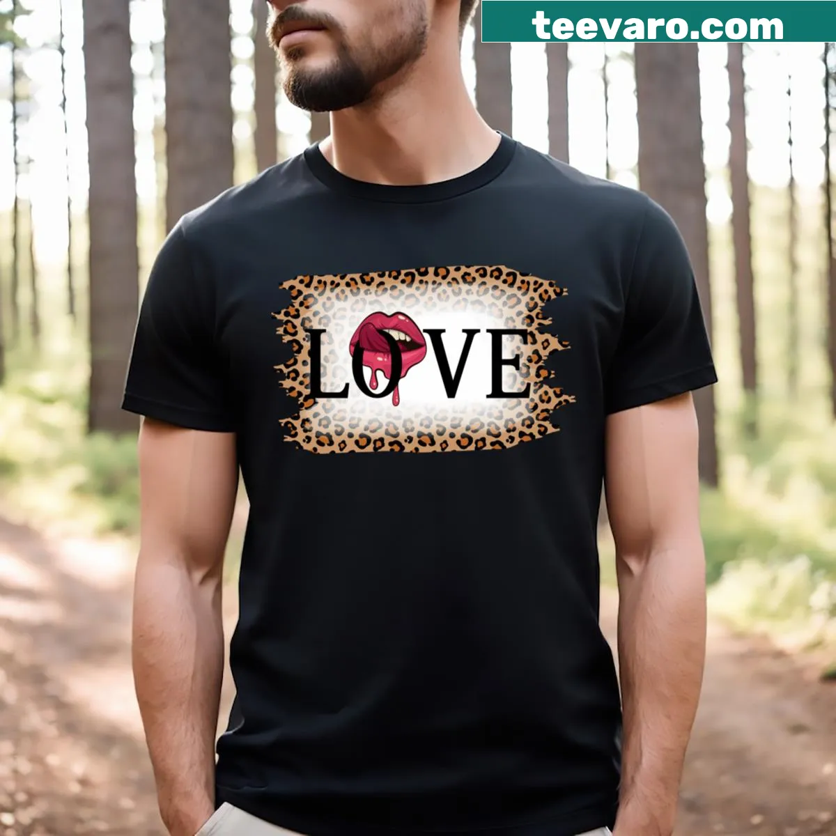 Playful food-themed t-shirt featuring whimsical lip drips design — on a men's t-shirt