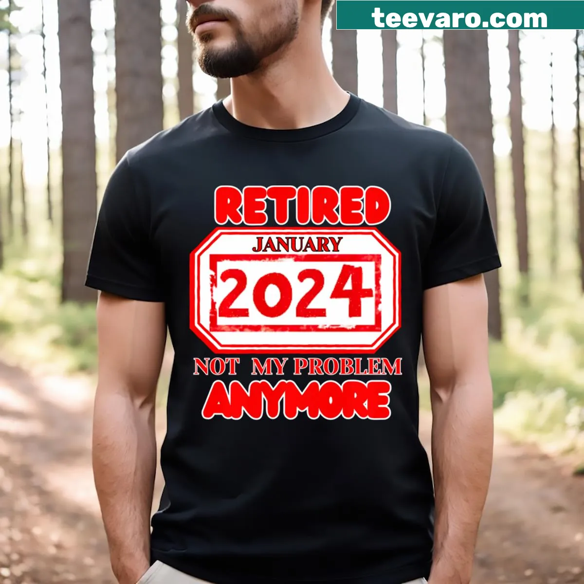 Humorous retirement t-shirt with bold text — on a men's t-shirt