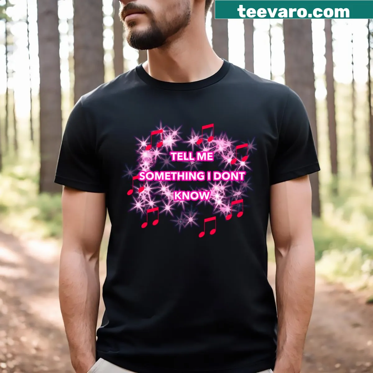 Active T-shirt with the phrase 'Tell Me Something I Don't Know' in motivational typography — on a men's t-shirt