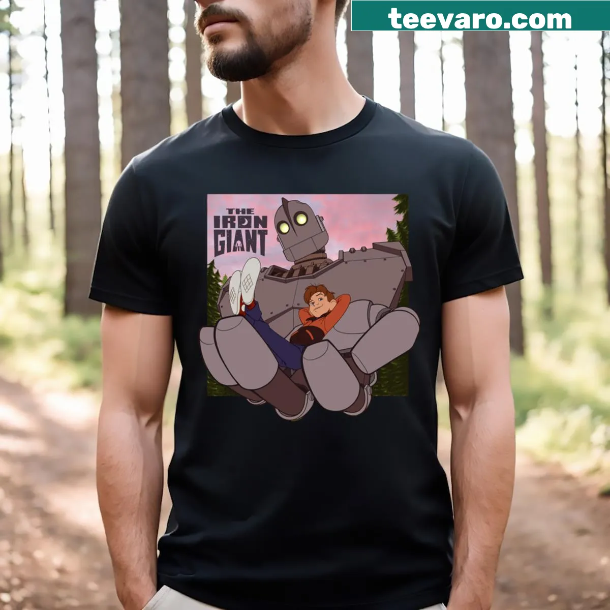 Illustration of the Iron Giant on a T-shirt — on a men's t-shirt